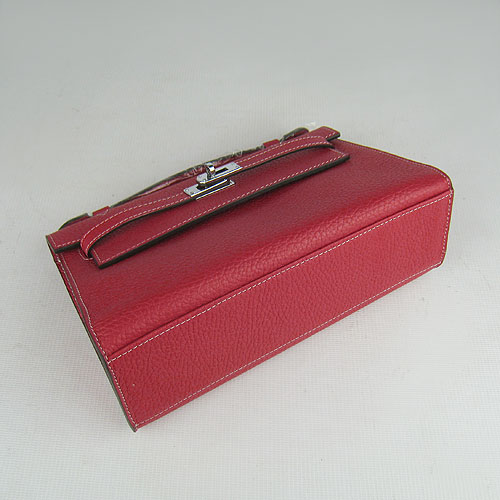 AAA Hermes Kelly 22 CM France Leather Handbag Red H008 On Sale - Click Image to Close